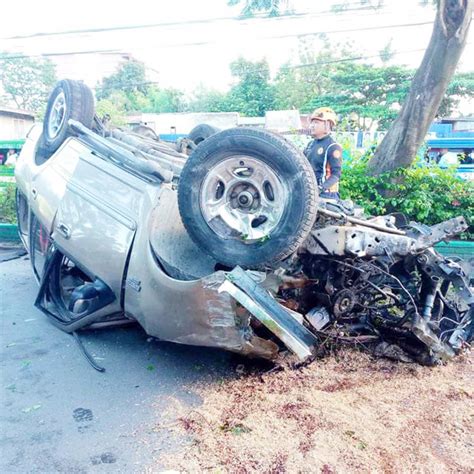 vehicular accident in cebu today|1 dead, 2 hurt as SUV rams cars, concrete pole in Cebu City.